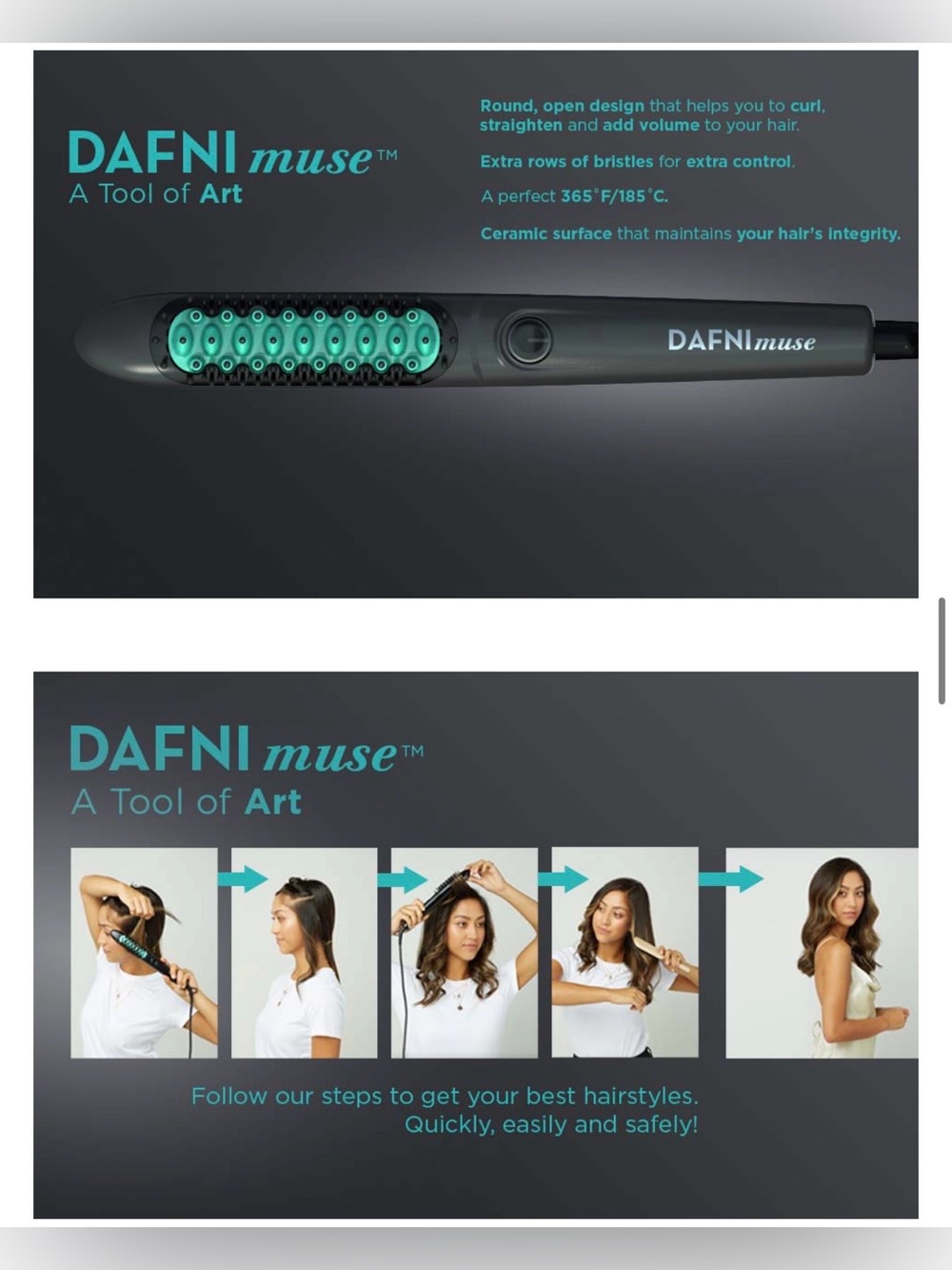 NWT DAFNI x Conair Muse Hair Styling Hot Brush - Picture 15 of 15